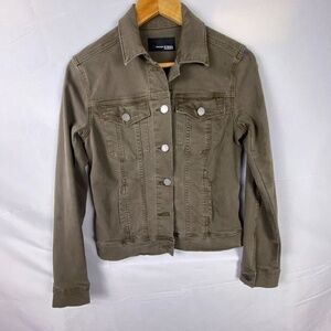 Articles of Society women's long sleeve cropped Jean jacket Taylor Wright‎ green